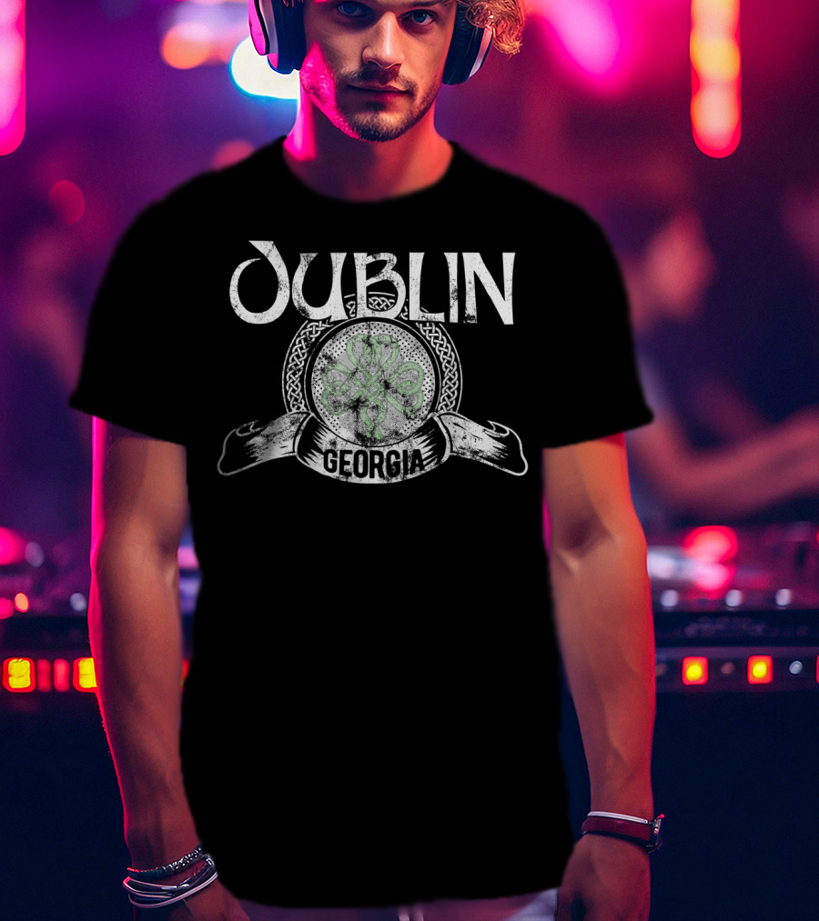 Dublin Georgia Shamrock Vintage Celtic T-Shirt