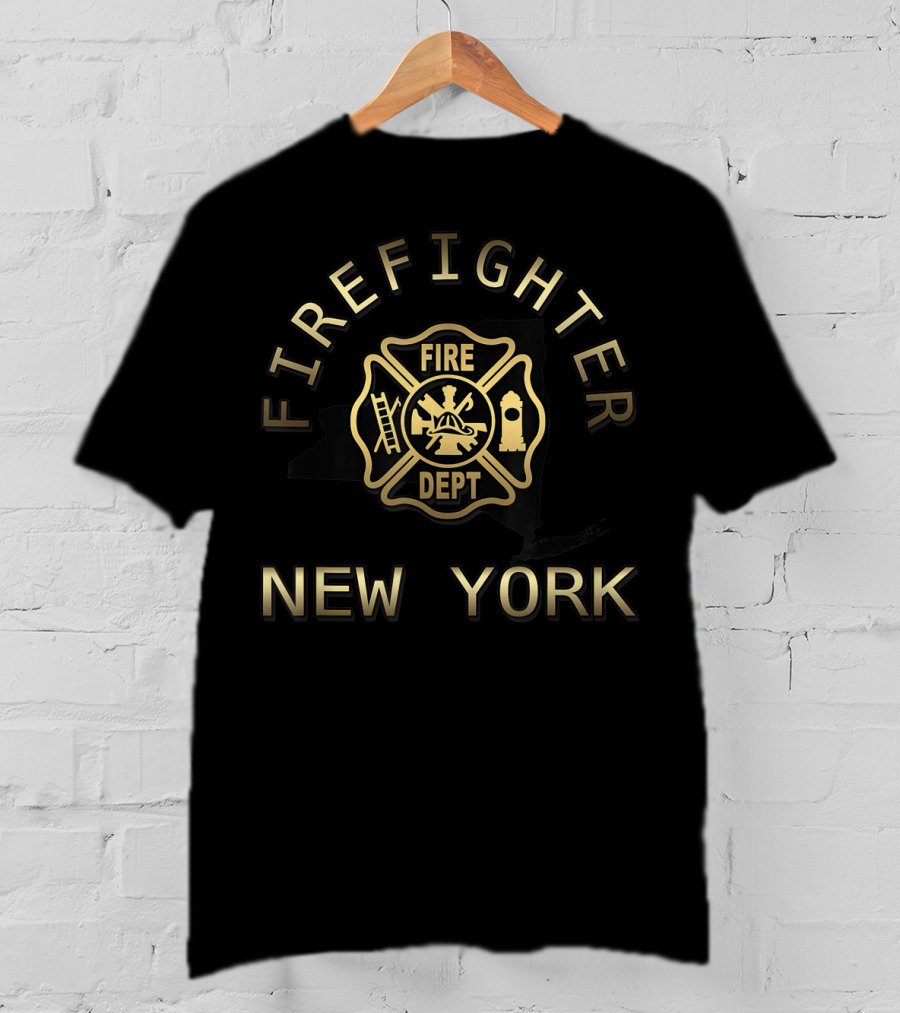 FIRE DEPT Firefighter New York Emblem T-Shirt