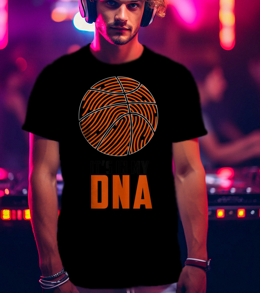 It's In My DNA Basketball Fingerprint Circle T-Shirt