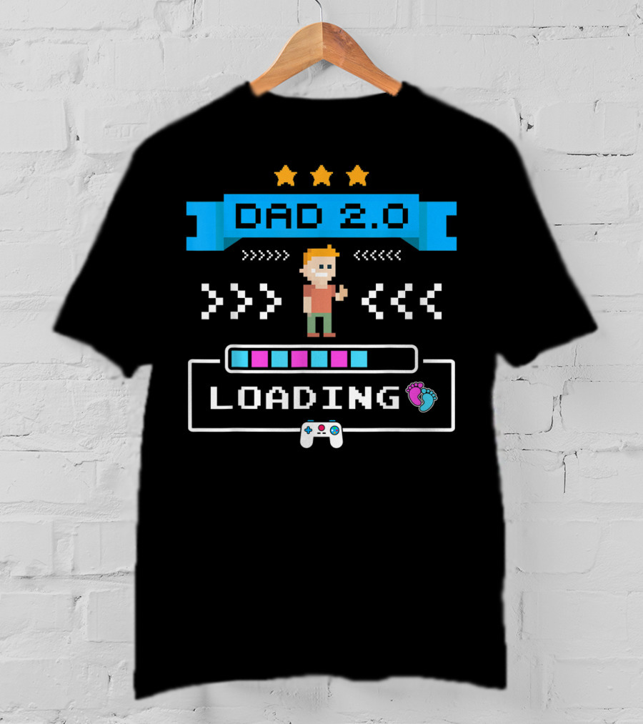 Dad 2.0 Loading Gamer Dad Again Cute 2nd Time Dad T-Shirt