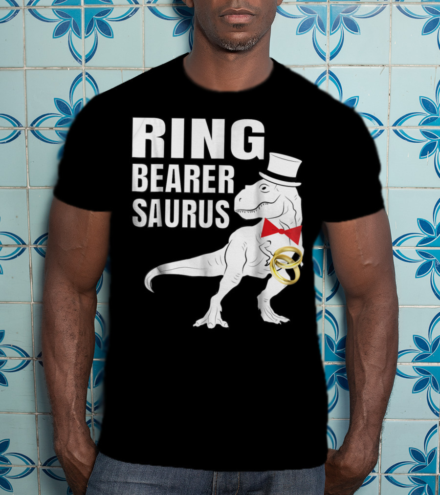 Ring Bearer Saurus Dinosaur Rex Wedding Party T-Shirt