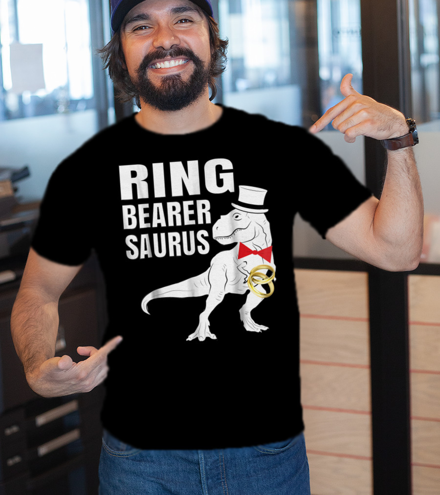 Ring Bearer Saurus Dinosaur Rex Wedding Party T-Shirt