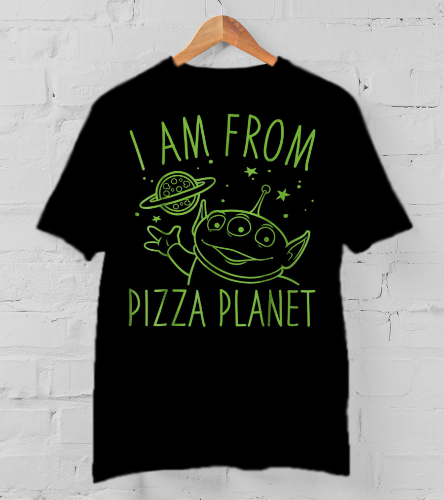 I Am From Pizza Planet Disney Pixar Toy Story Neon Green Alien T-Shirt