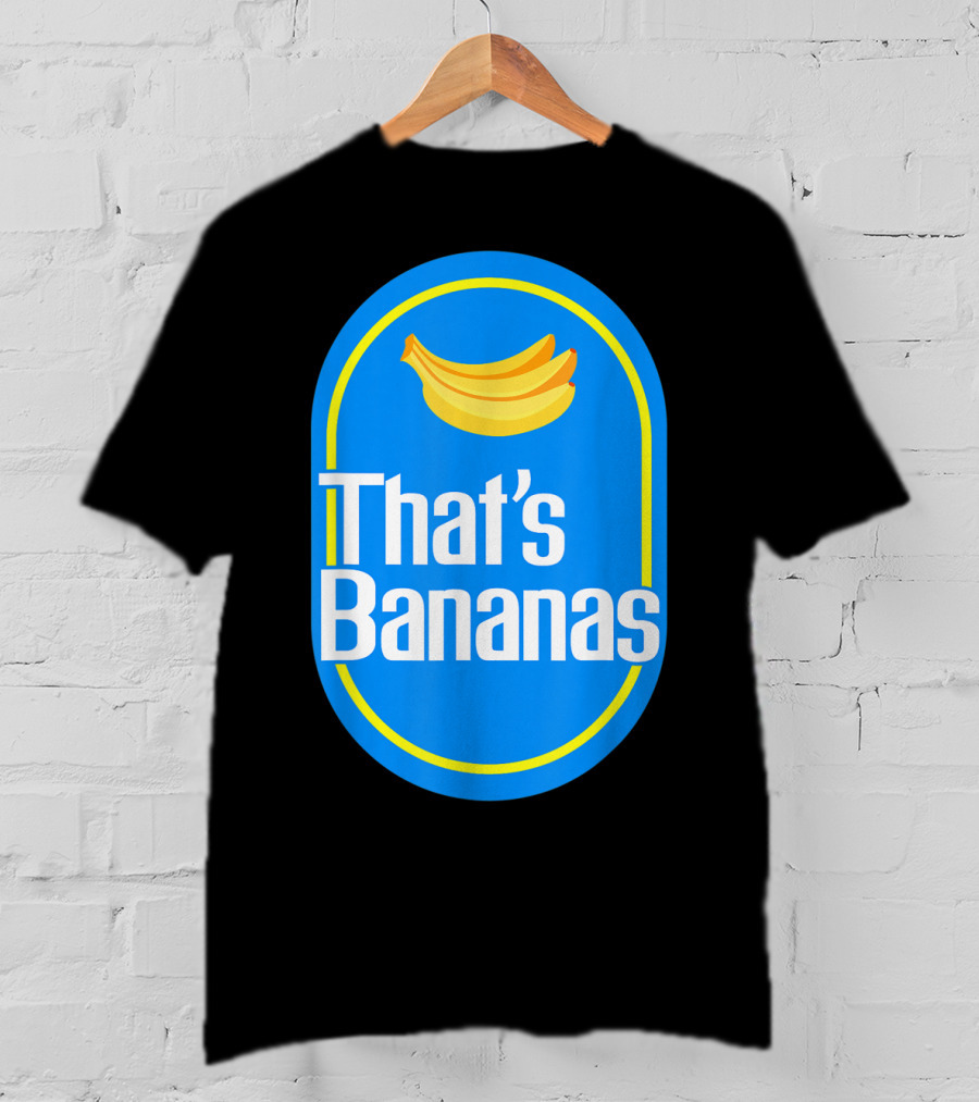Funny That's Bananas Banana Sticker Blue Oval T-Shirt