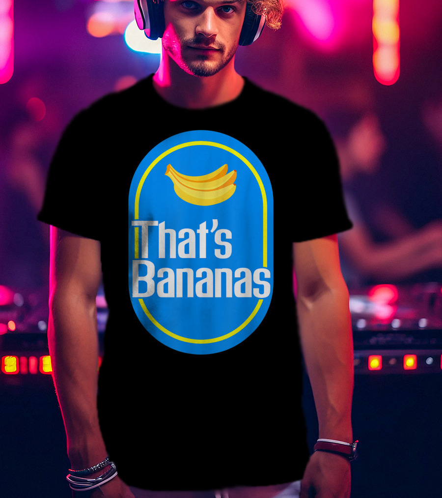 Funny That's Bananas Banana Sticker Blue Oval T-Shirt