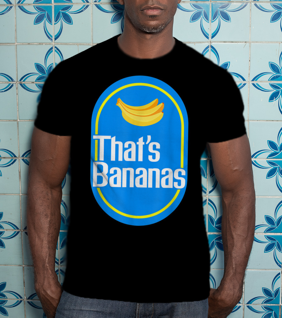 Funny That's Bananas Banana Sticker Blue Oval T-Shirt