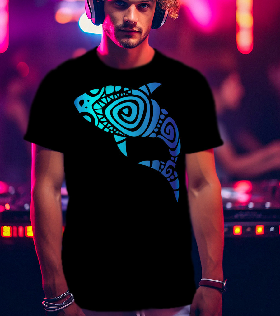 Hawaii Mano Tribal Shark Lover Week Spiral T-Shirt