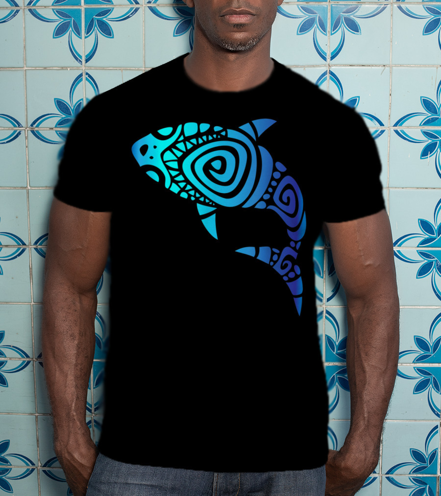 Hawaii Mano Tribal Shark Lover Week Spiral T-Shirt