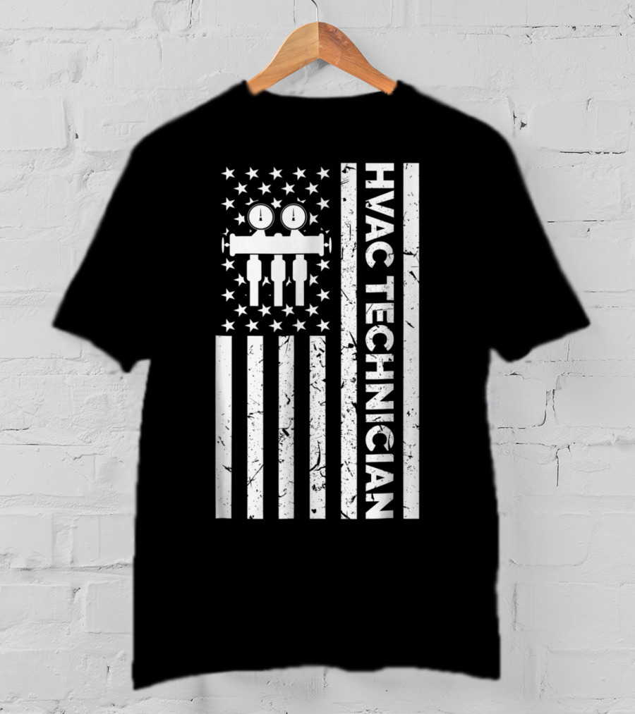American Flag HVAC Technician T-Shirt