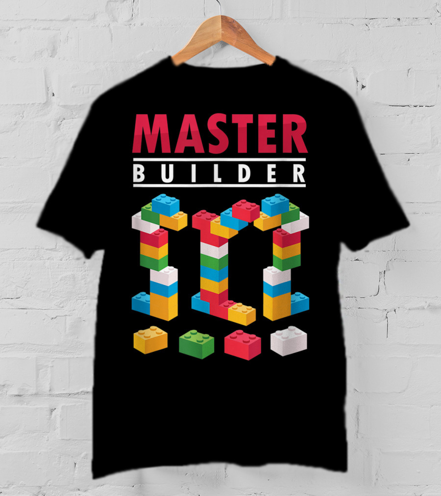 Master Builder Colorful Building Blocks Iconic T-Shirt