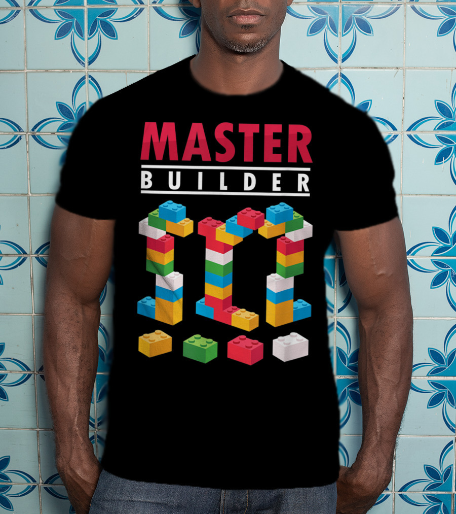 Master Builder Colorful Building Blocks Iconic T-Shirt