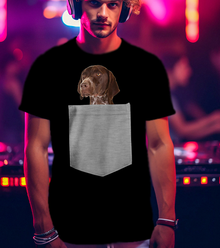 German Shorthair Pointer Dog In Your Pocket T-Shirt