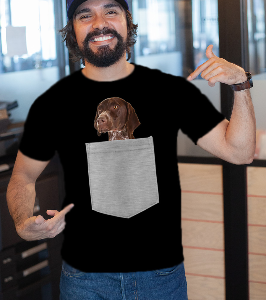 German Shorthair Pointer Dog In Your Pocket T-Shirt