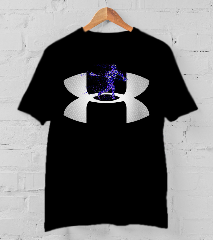 Under Armour Lacrosse Player Icon On Dark T-Shirt