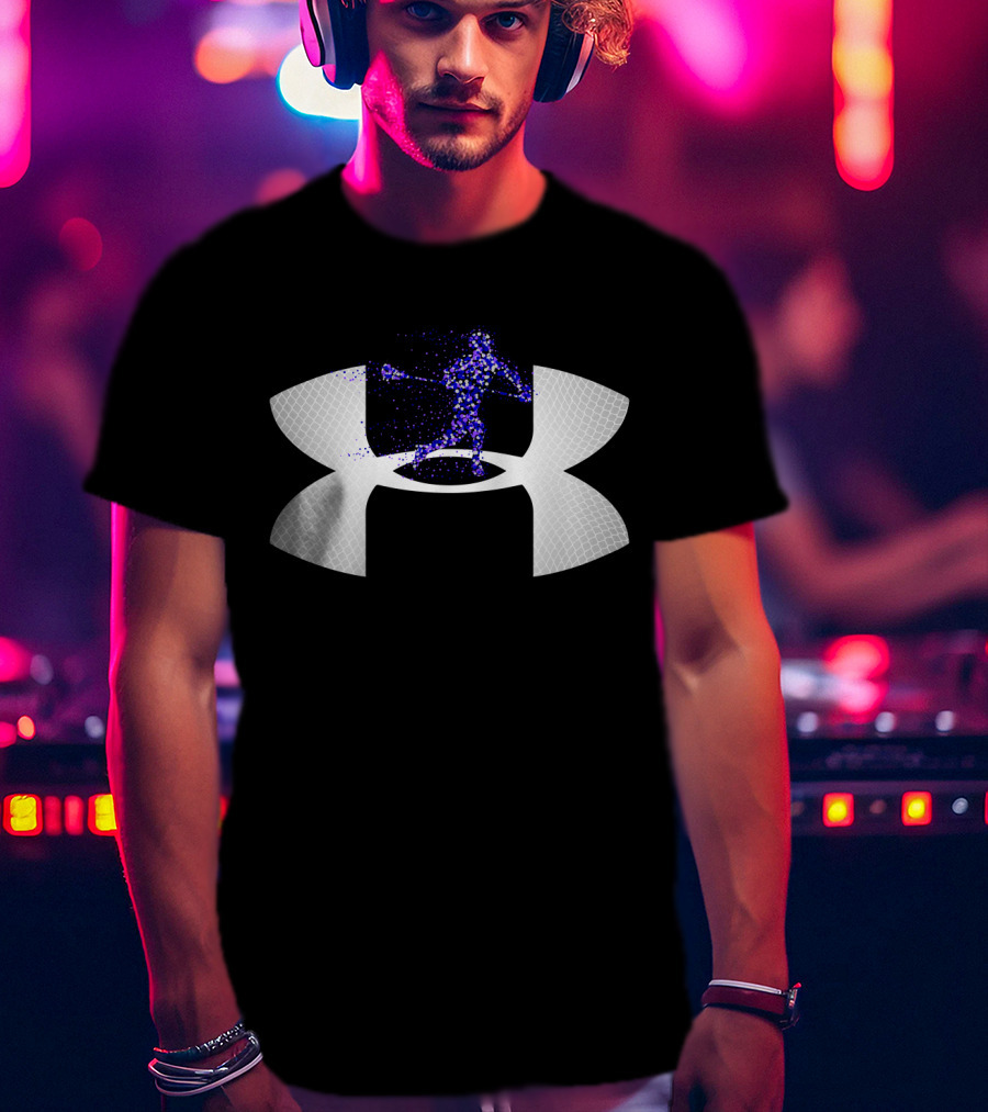Under Armour Lacrosse Player Icon On Dark T-Shirt
