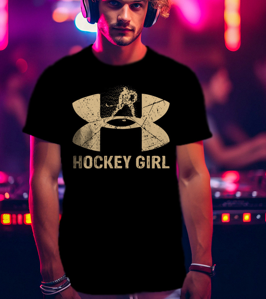 Hockey Girl Under Armour Style T-Shirt