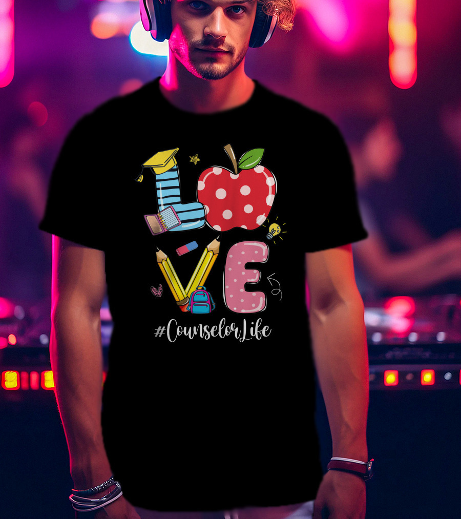 LOVE Apple Pencil School #CounselorLife T-Shirt