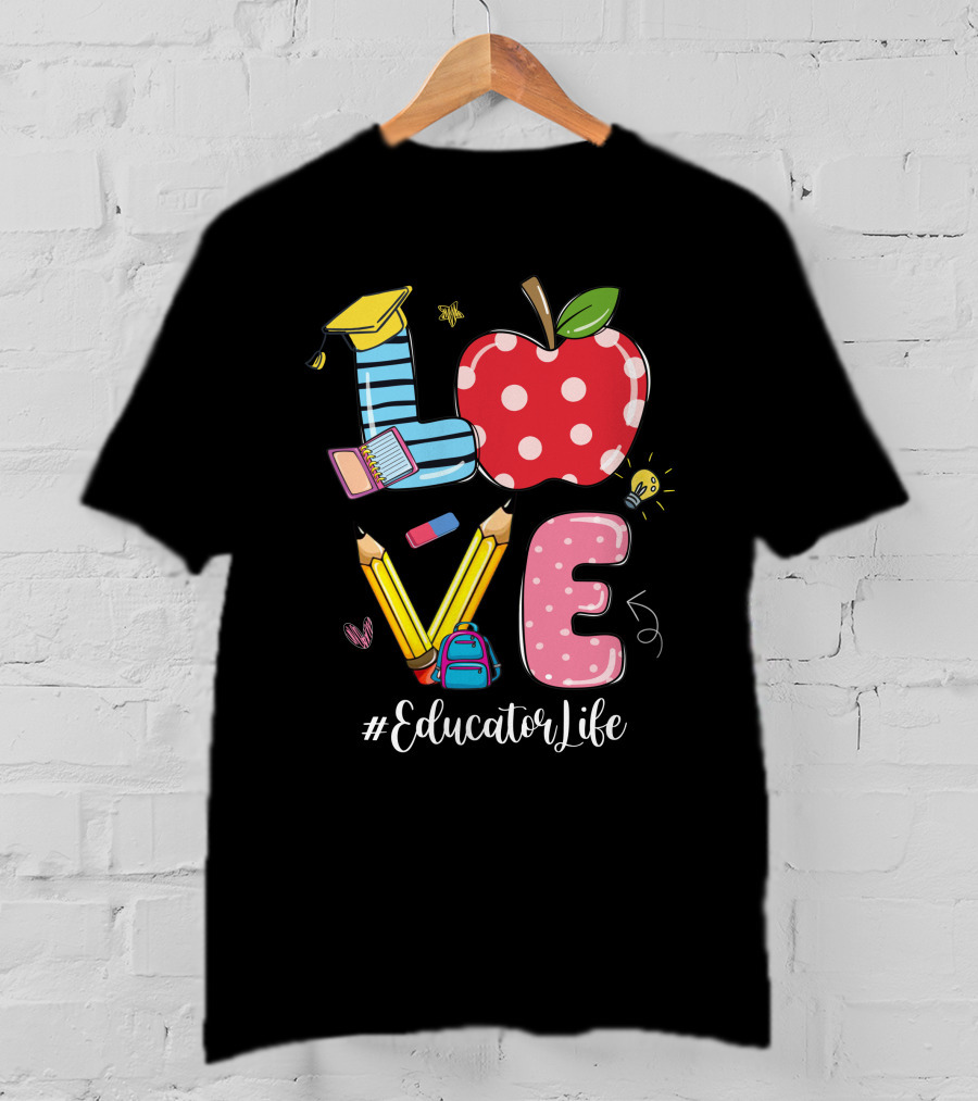 Love Apple Pencil Backpack #EducatorLife T-Shirt