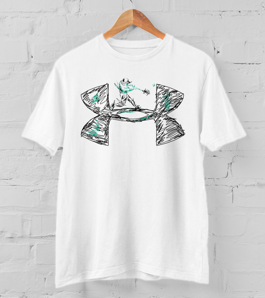 Baseball Batter Under Armour Logo Sketch T-Shirt