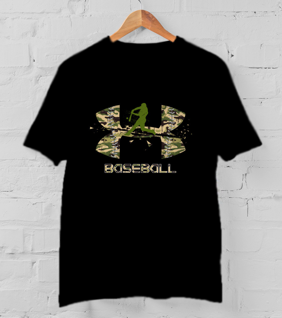Bb241101 Baseball Camo Logo Batter Silhouette T-Shirt