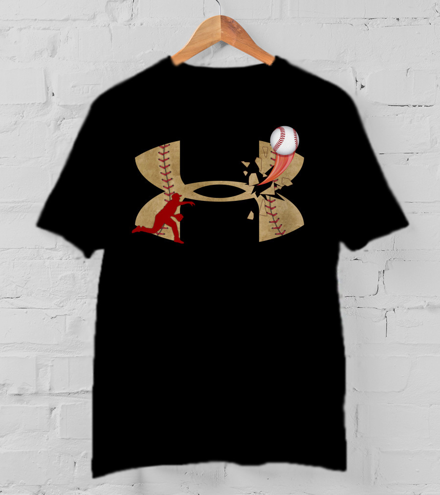 Under Armour Baseball Impact Logo With Pitcher And Breaking Ball T-Shirt