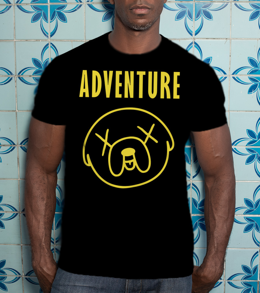 ADVENTURE PUG BAND Face Drawing T-Shirt