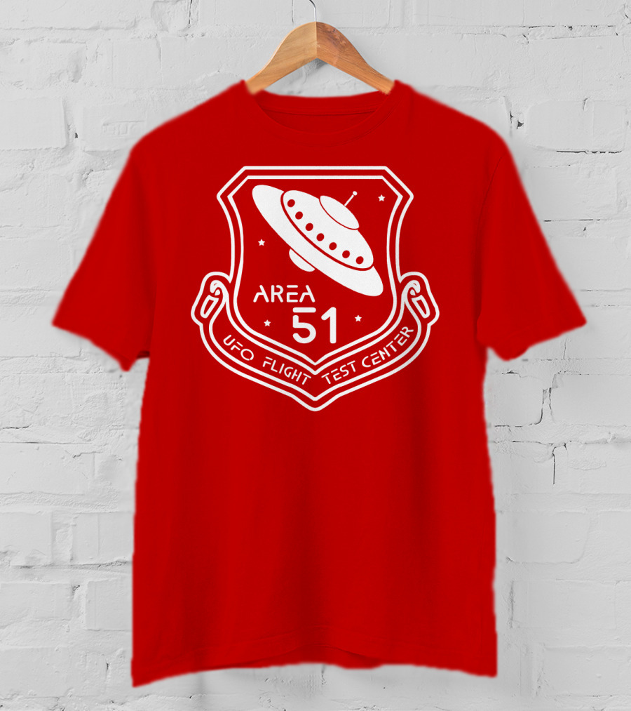 Area 51 UFO Flight Test Center Badge With Flying Saucer Emblem T-Shirt