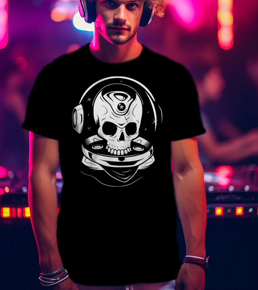 Astro Skull Space Helmet Skeleton T-Shirt