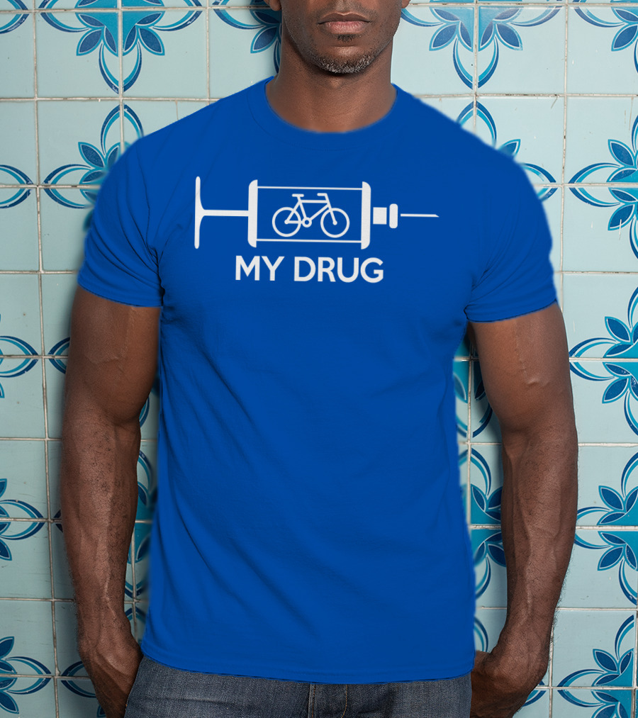 Biking My Drug Syringe Bicycle T-Shirt