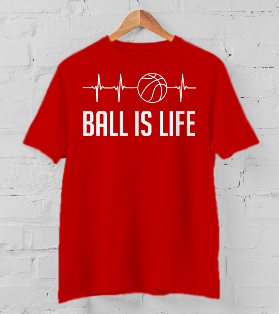 Ball Is Life Basketball Heartbeat T-Shirt