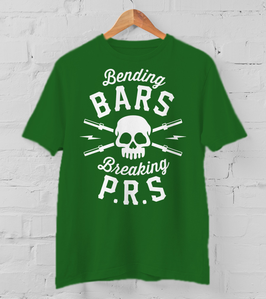 Bending Bars Breaking PRs Skull With Barbells T-Shirt
