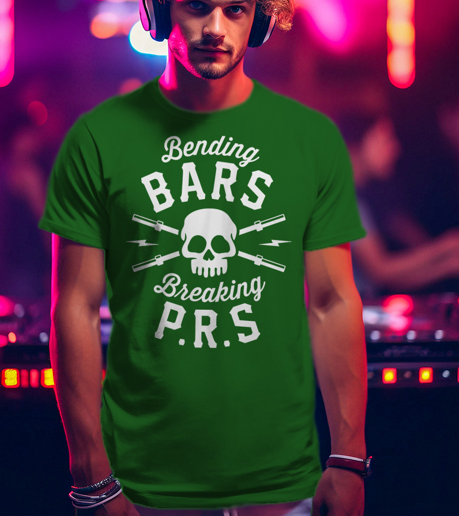 Bending Bars Breaking PRs Skull With Barbells T-Shirt