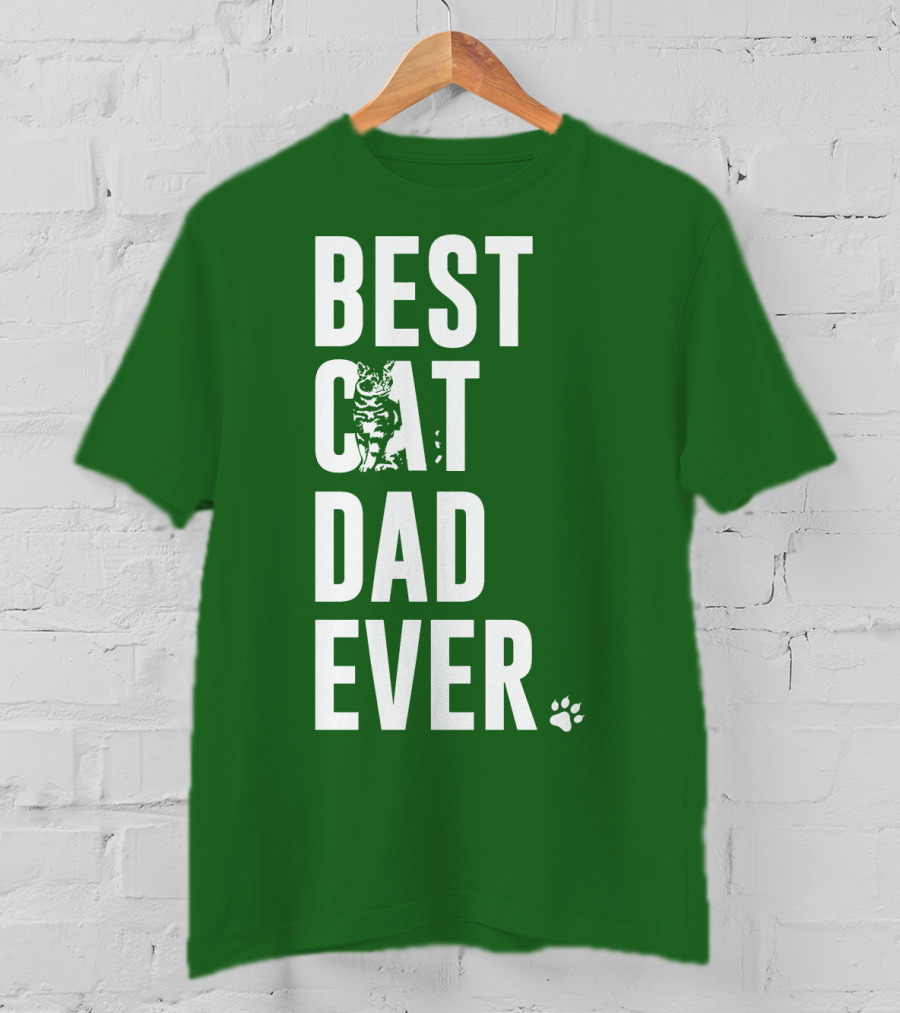 BEST CAT DAD EVER Cat And Paw T-Shirt