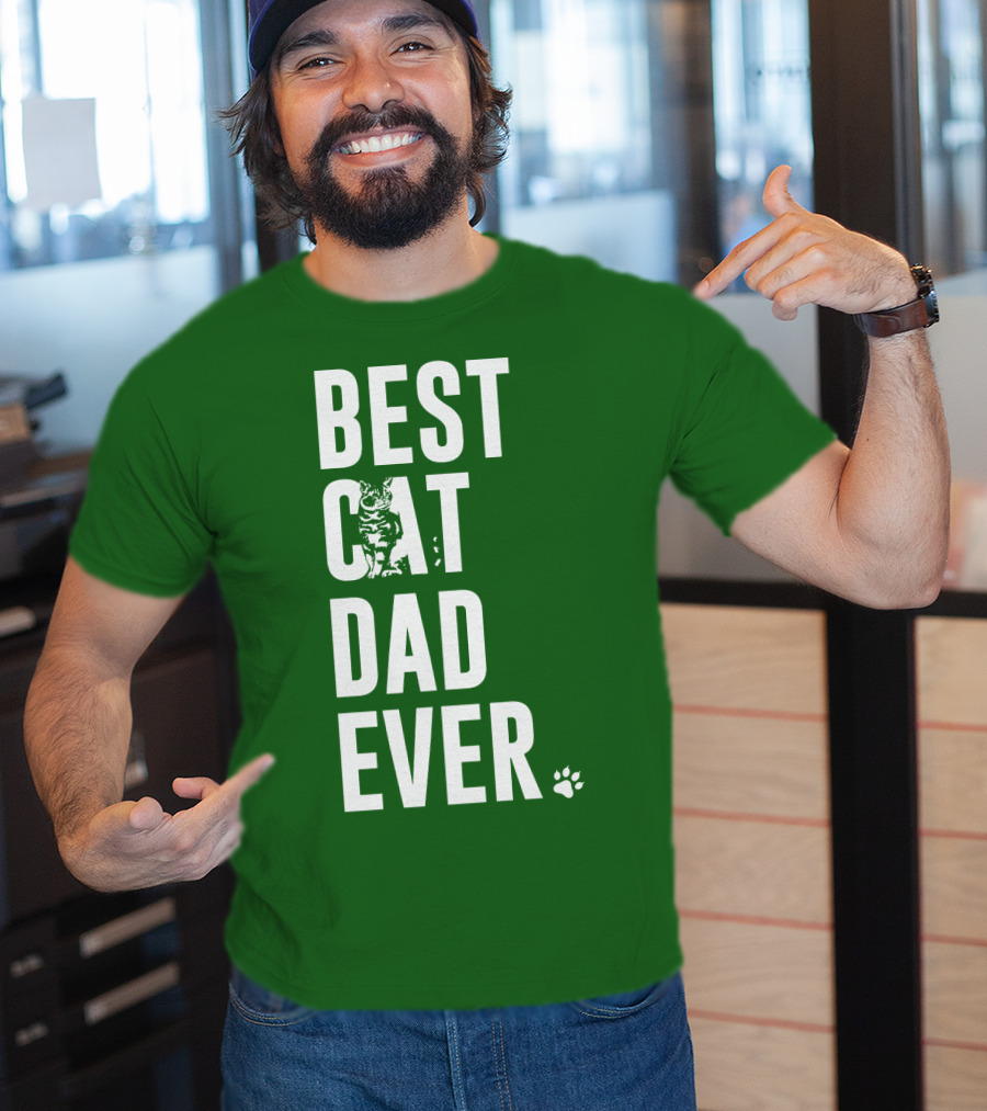 BEST CAT DAD EVER Cat And Paw T-Shirt
