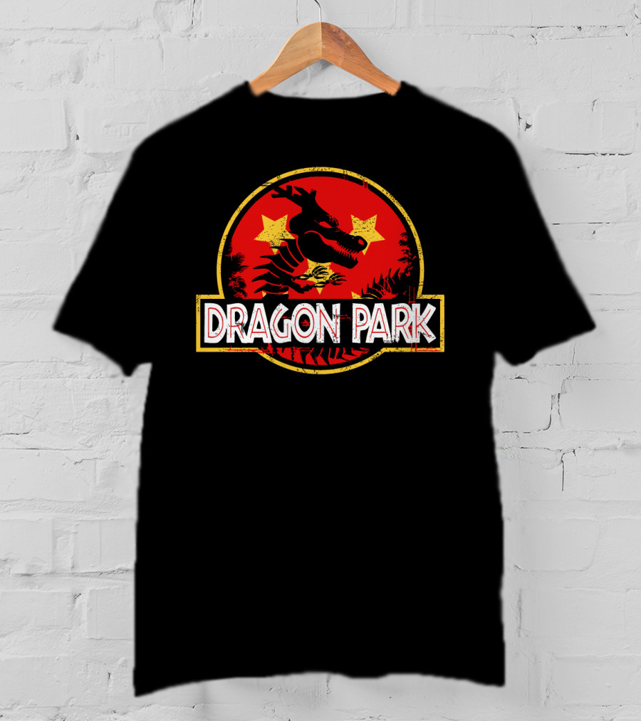 Dragon Park Jurassic Parody Retro T-Shirt