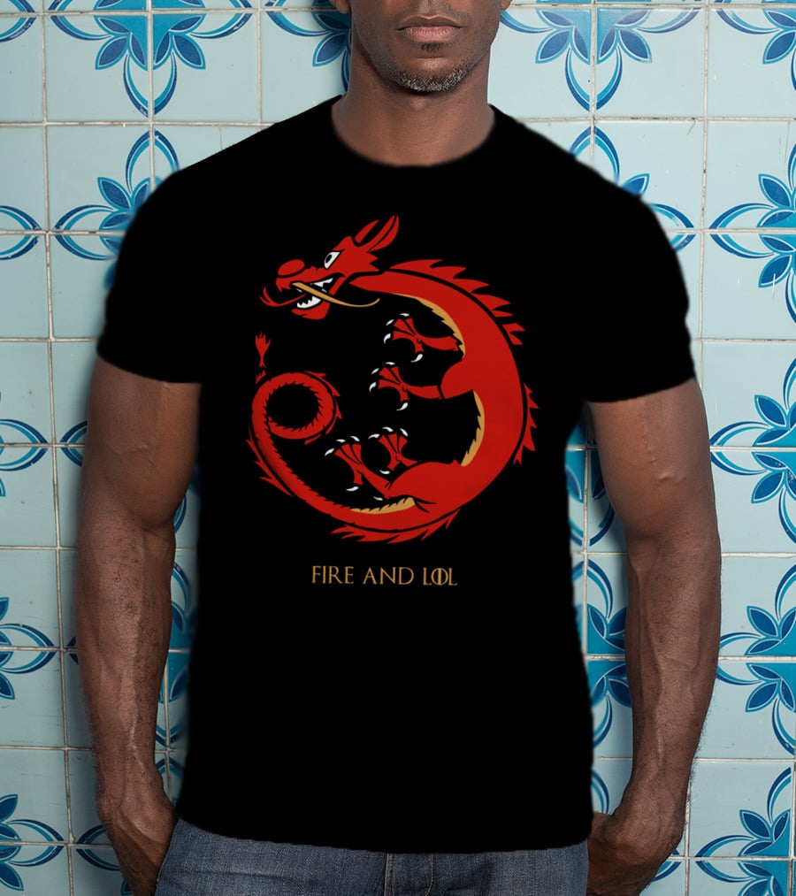 Fire And Lol Red Dragon Chinese T-Shirt