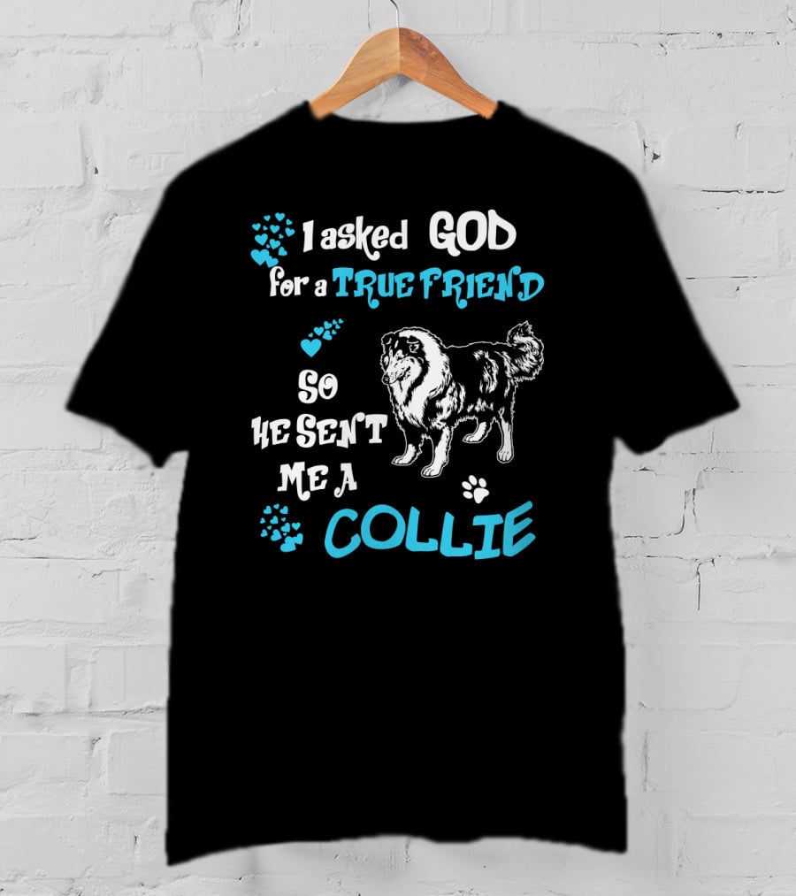 I Asked God For A True Friend So He Sent Me A Collie T-Shirt