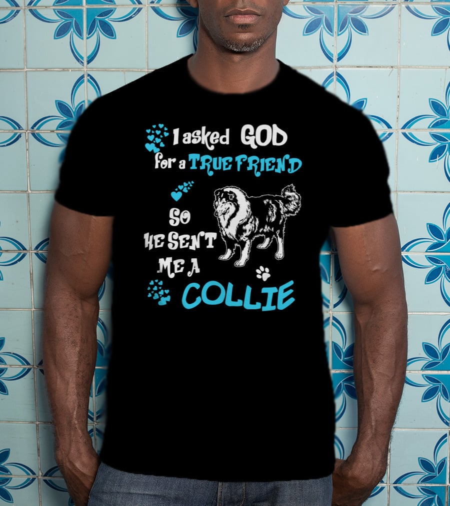 I Asked God For A True Friend So He Sent Me A Collie T-Shirt
