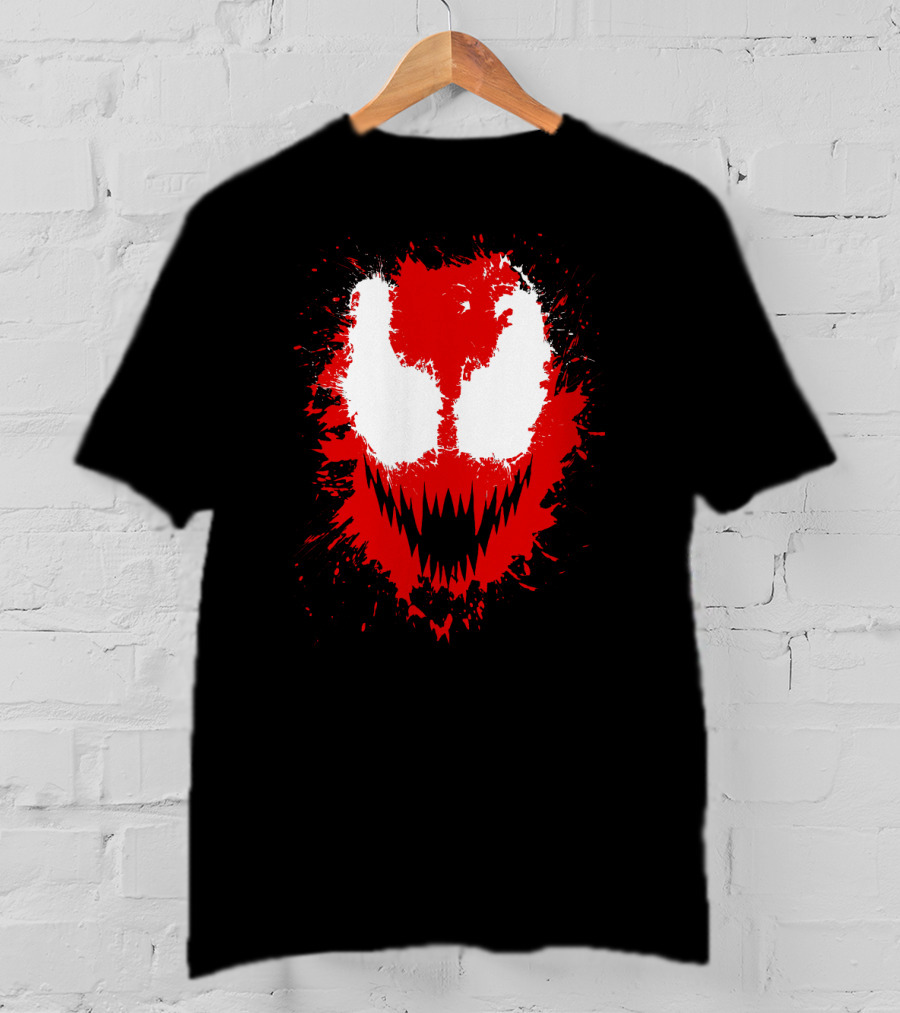 Carnage Marvel Villain Symbiote Red And Black Iconic Mask T-Shirt