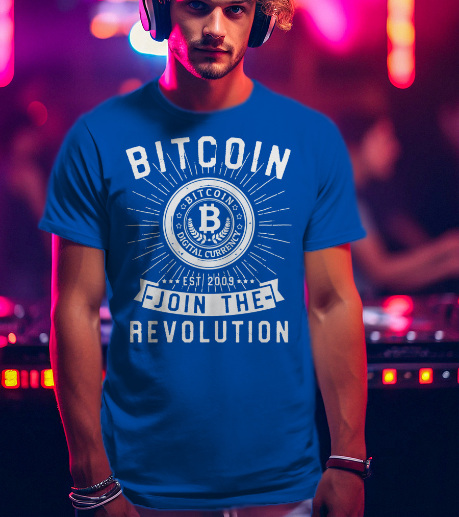 Bitcoin Digital Currency Est 2009 Join The Revolution T-Shirt