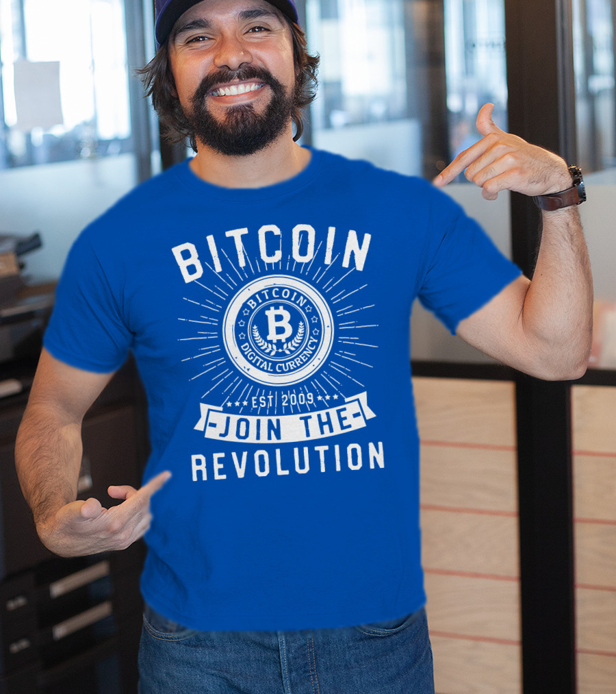 Bitcoin Digital Currency Est 2009 Join The Revolution T-Shirt