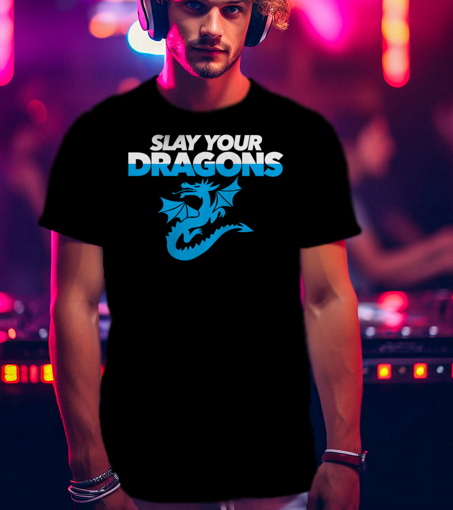 SLAY YOUR DRAGONS Blue Dragon T-Shirt