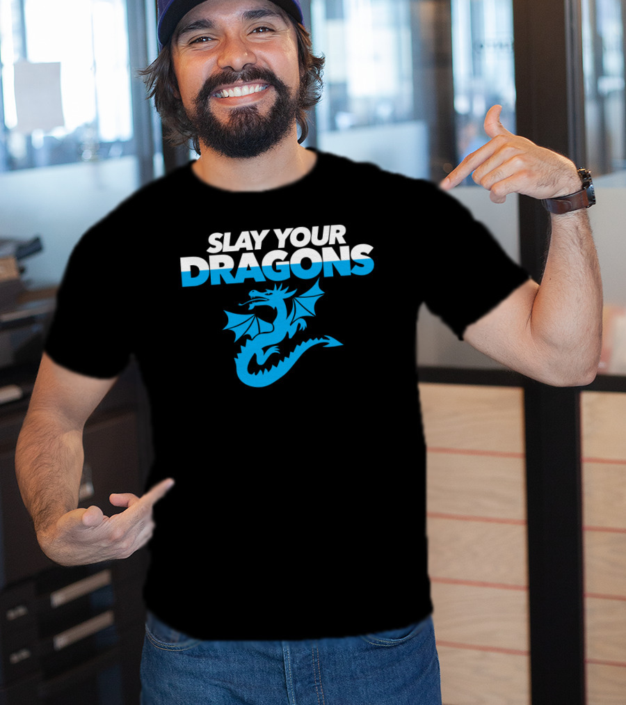 SLAY YOUR DRAGONS Blue Dragon T-Shirt