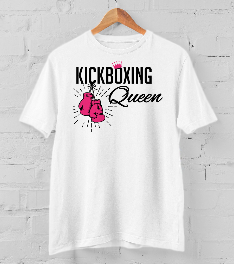 KICKBOXING QUEEN Pink Gloves And Crown T-Shirt