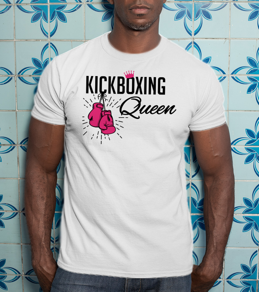 KICKBOXING QUEEN Pink Gloves And Crown T-Shirt