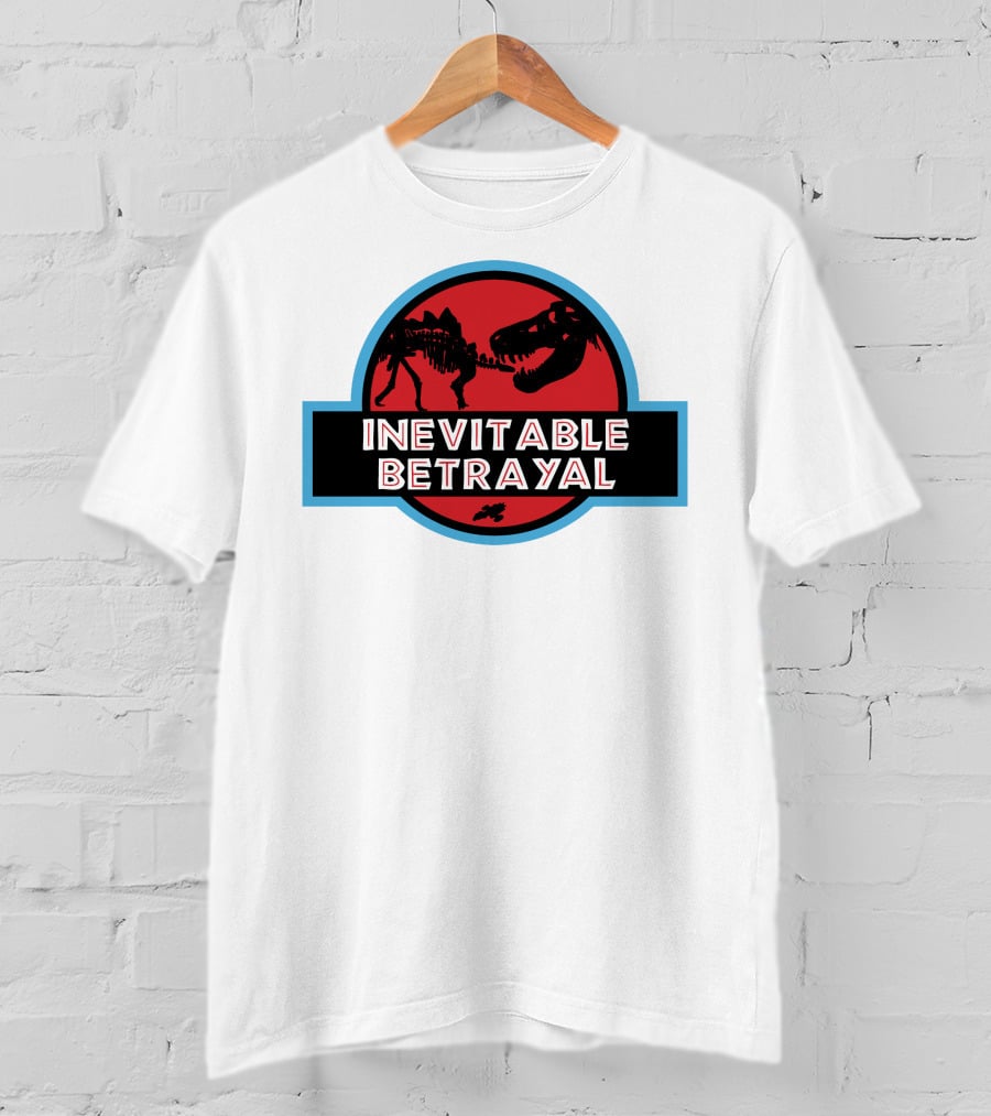 Inevitable Betrayal Dinosaur Logo Red And Black T-Shirt
