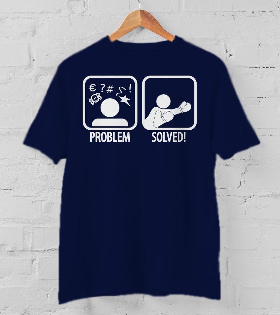 Problem Solved Boxing Icon Humor T-Shirt
