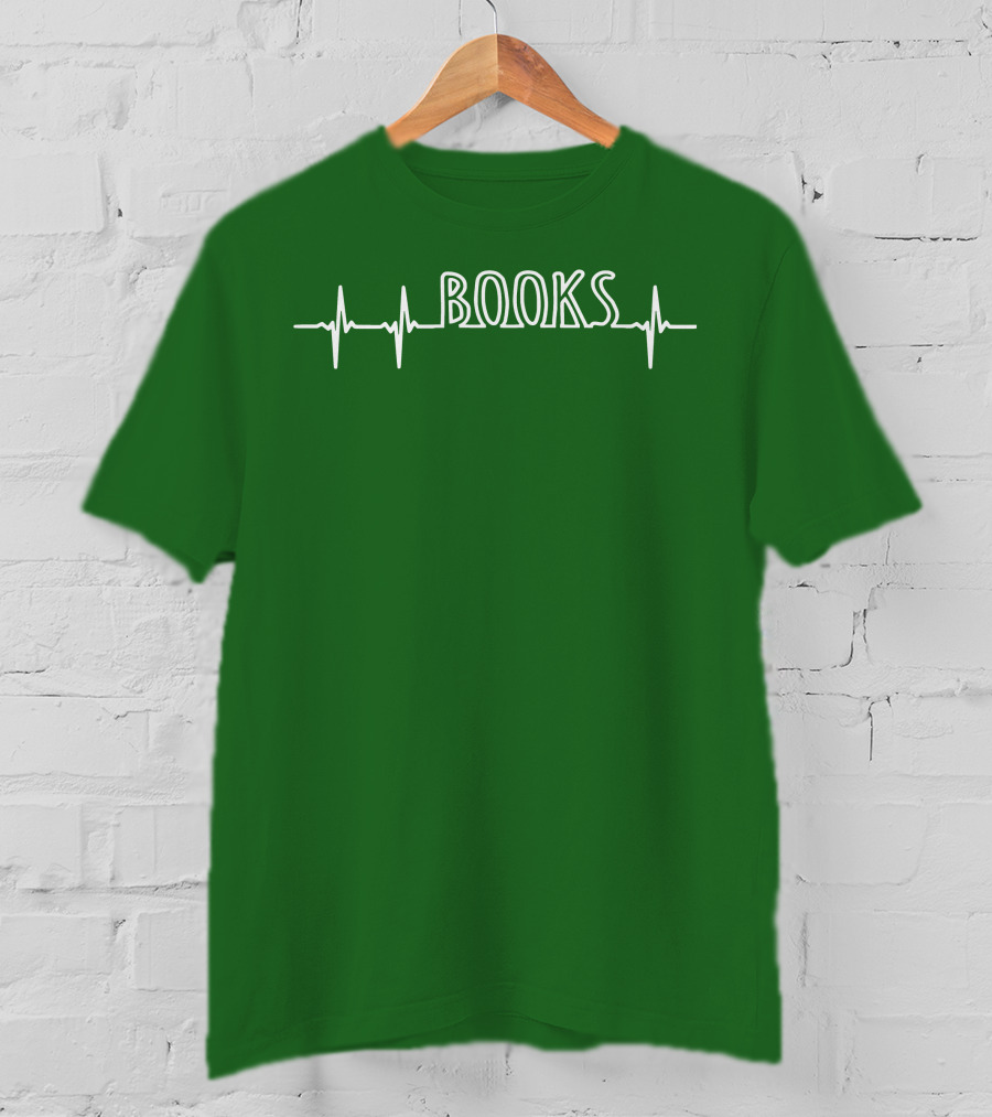 Books Heartbeat EKG Line T-Shirt