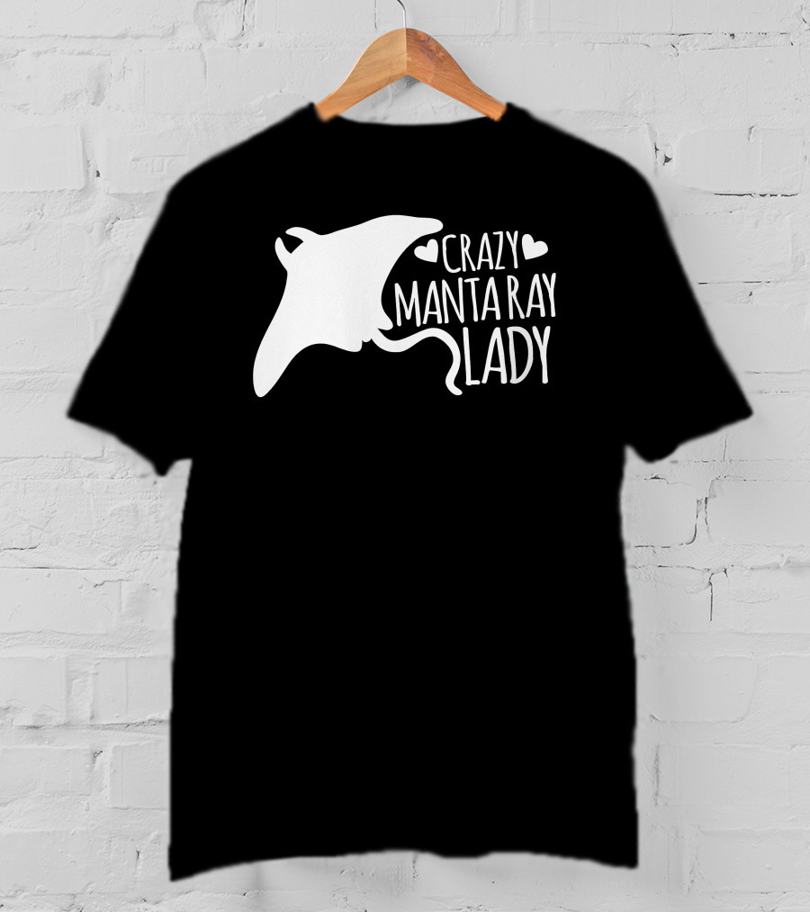CRAZY MANTA RAY LADY Heart T-Shirt