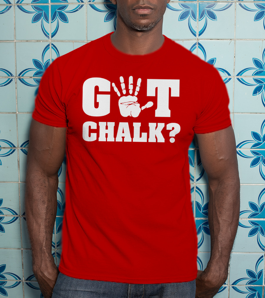 Got Chalk Question Handprint Motif T-Shirt